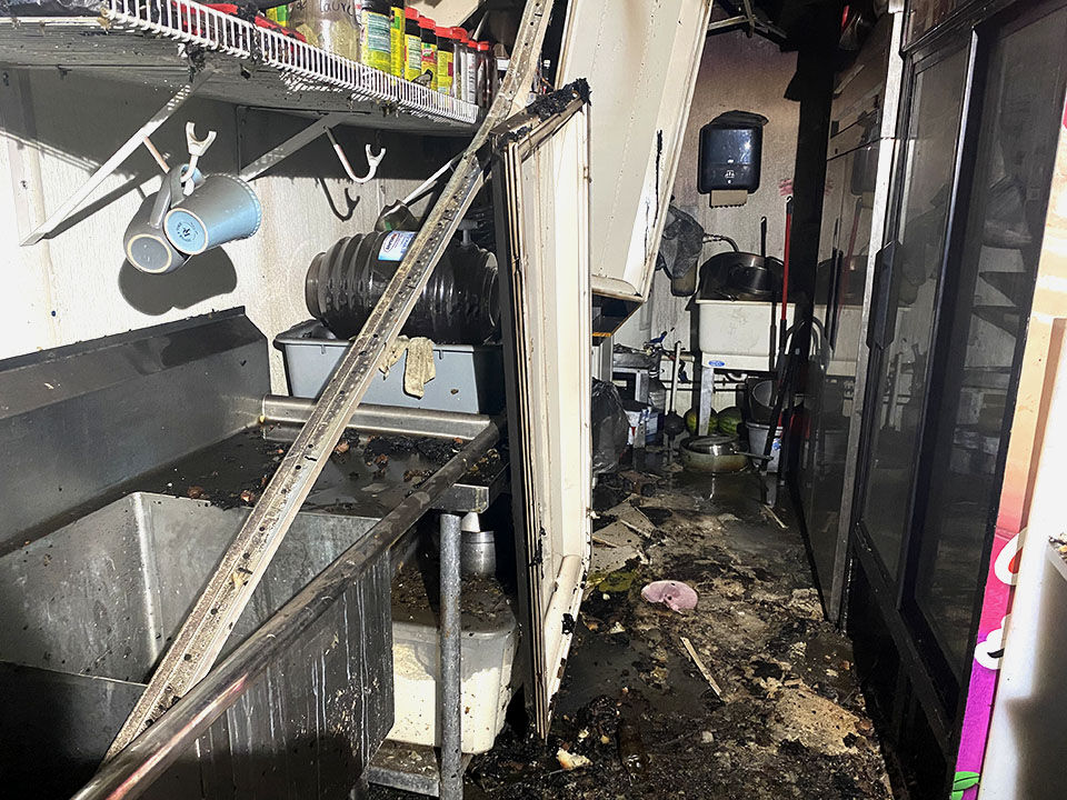 Ruby's second location catches on fire